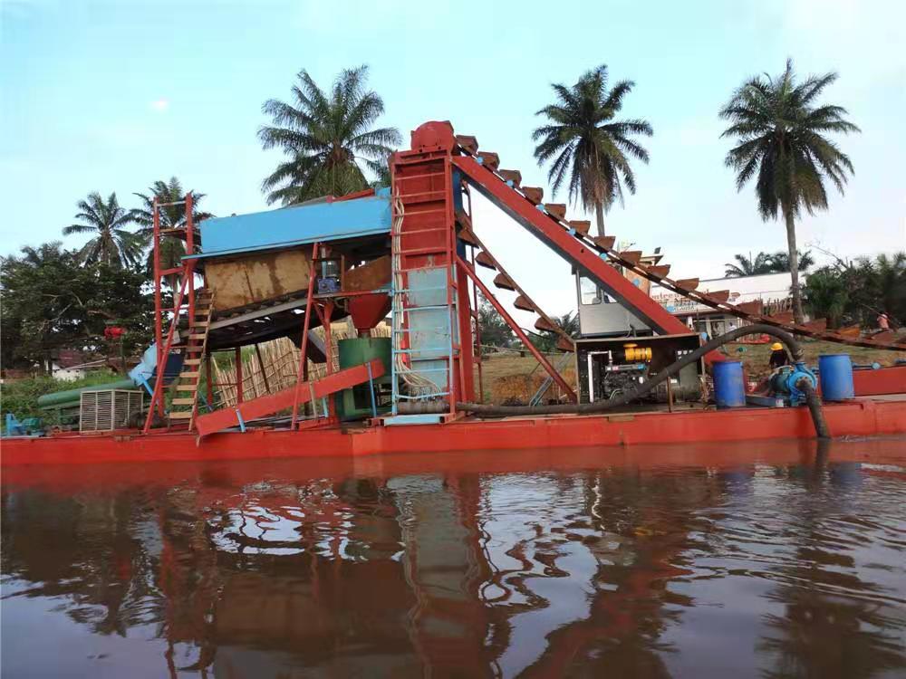 Orpaillage Chine Godet à chaîne Drague Navire d'extraction d'or Seau de drague à navire diamant